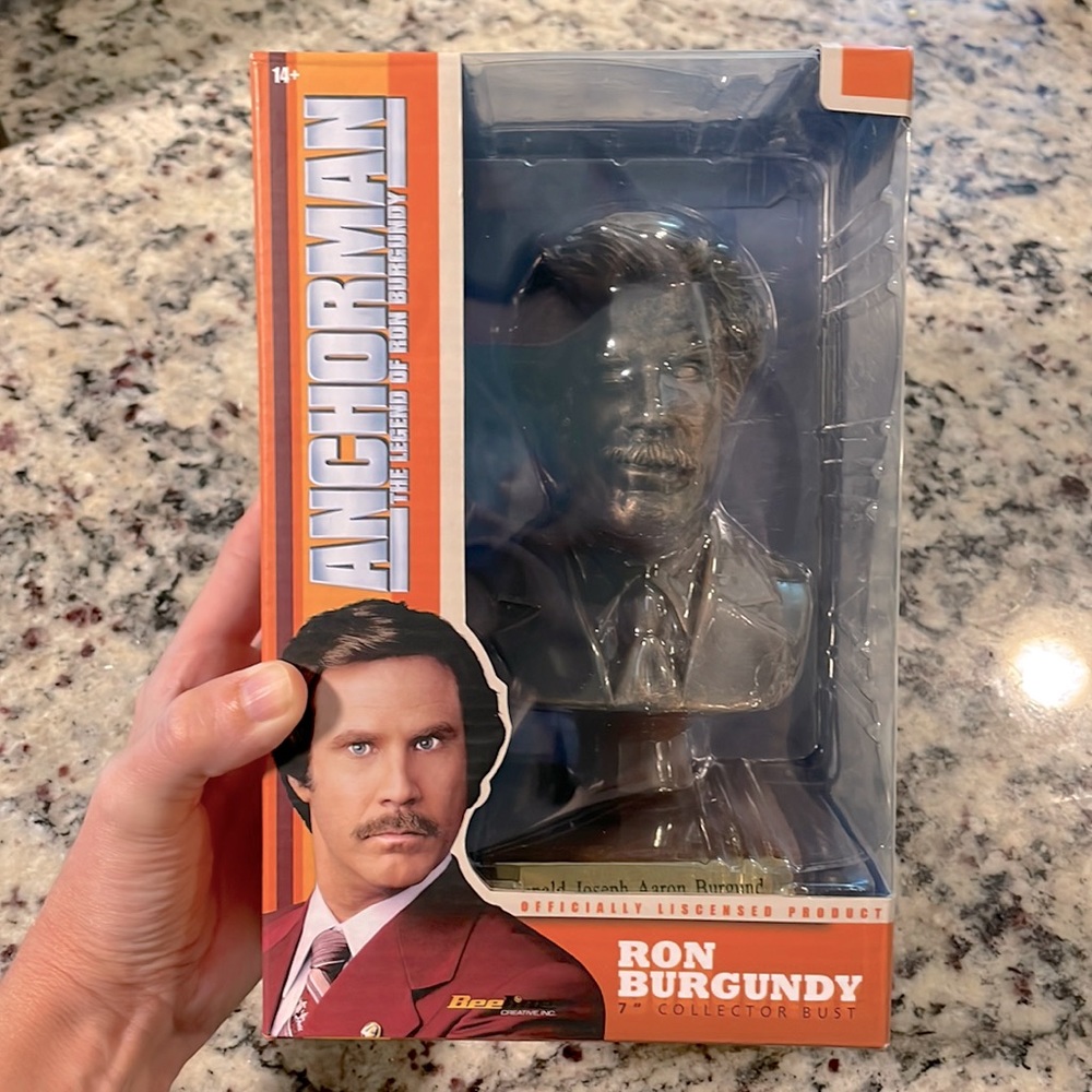New in Box Collectible Ron Burgundy Bust Anchorman